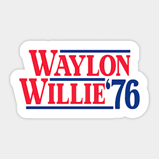 Waylon and Willie '76 Sticker